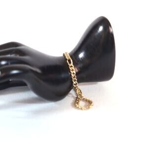 Monet Gold Tone Chain Bracelet Chunky Figaro Links